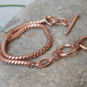 100% Fine Solid Copper Unisex Bracelet ,Copper Chain link bracelet, Genuine Real Copper Chain Link Bracelet, Adjustable Ankle Bracelet image 7