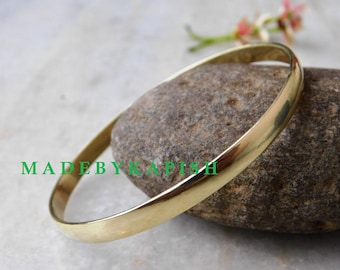 Hammered Brass Bangle: Solid Boho Jewelry