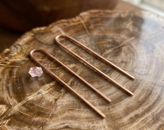 Copper Earrings ,Lightweight Dangle Hoops ,Artisan Earring.