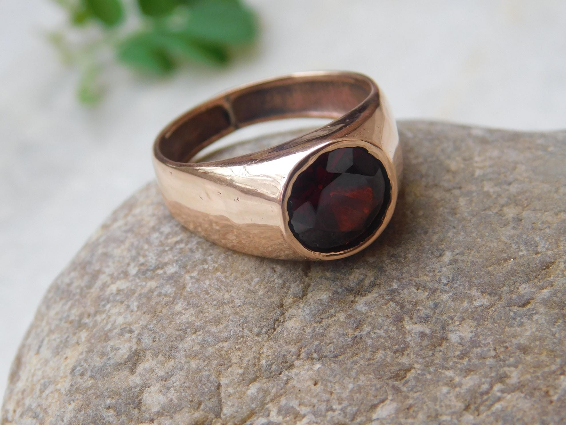 Garnet Copper Ring For parents, Copper Ring, Copper Ring Jewelry, Arthritis Healing Ring, Pure Copper gemstone ring, Copper Ring for him ,