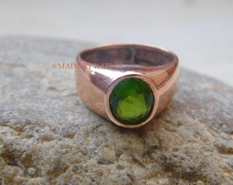 Peridot Copper Ring For parents, Copper Ring, Copper Ring Jewelry, Arthritis Healing Ring, Pure Copper gemstone ring, Copper Ring for him ,