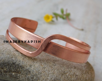 Handmade Copper Cuff Bracelet: Arthritis Pain Relief, Boho Style
