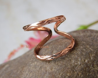 Pure Copper Arthritis Ring: Open Knuckle Splint Ring