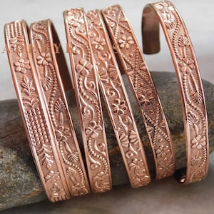 Copper Cuff Bracelet, cuff bangle bracelet, Copper Adjustable Cuff, Stacking Cuff Bracelet -Anniversary gift ,Bohemian gift for her