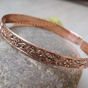 Elegant Copper Cuff, Texture copper Bangle, Statement Jewelry Piece, COPPER Birthday Gift for Women, Artisanal Adjustable copper Bracelet