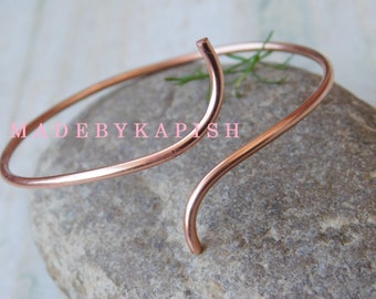 Pure Copper Cuff Bracelet, Adjustable Copper Bracelet, Copper Arm Band ,Arm Cuff, Upper Arm Band, Minimalist Arm Cuff, Copper Armlet