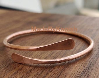 Hammered Copper Anklet, Minimalist Boho Foot Jewelry,