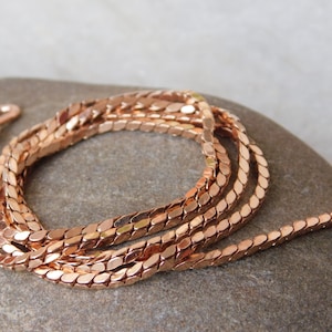 Copper Chain necklace, Pure Copper Wheat chain, Solid Copper jewelry ,Chain necklace ,Gift for Viking jewelry, friendly Figaro chain.