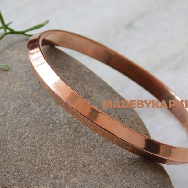 Pure Copper Bangle Bracelet ,Unisex Arthritis Effective joint pain relief Copper kadas , Copper Stacking ,Copper Bangle, Copper bracelet .