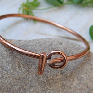 Handcrafted Solid Copper Toggle Bangle: Healing Bracelet for Mom image 4