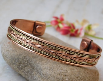 Pure Copper Magnetic Bangle: Handmade Arthritis Pain Relief Bracelet