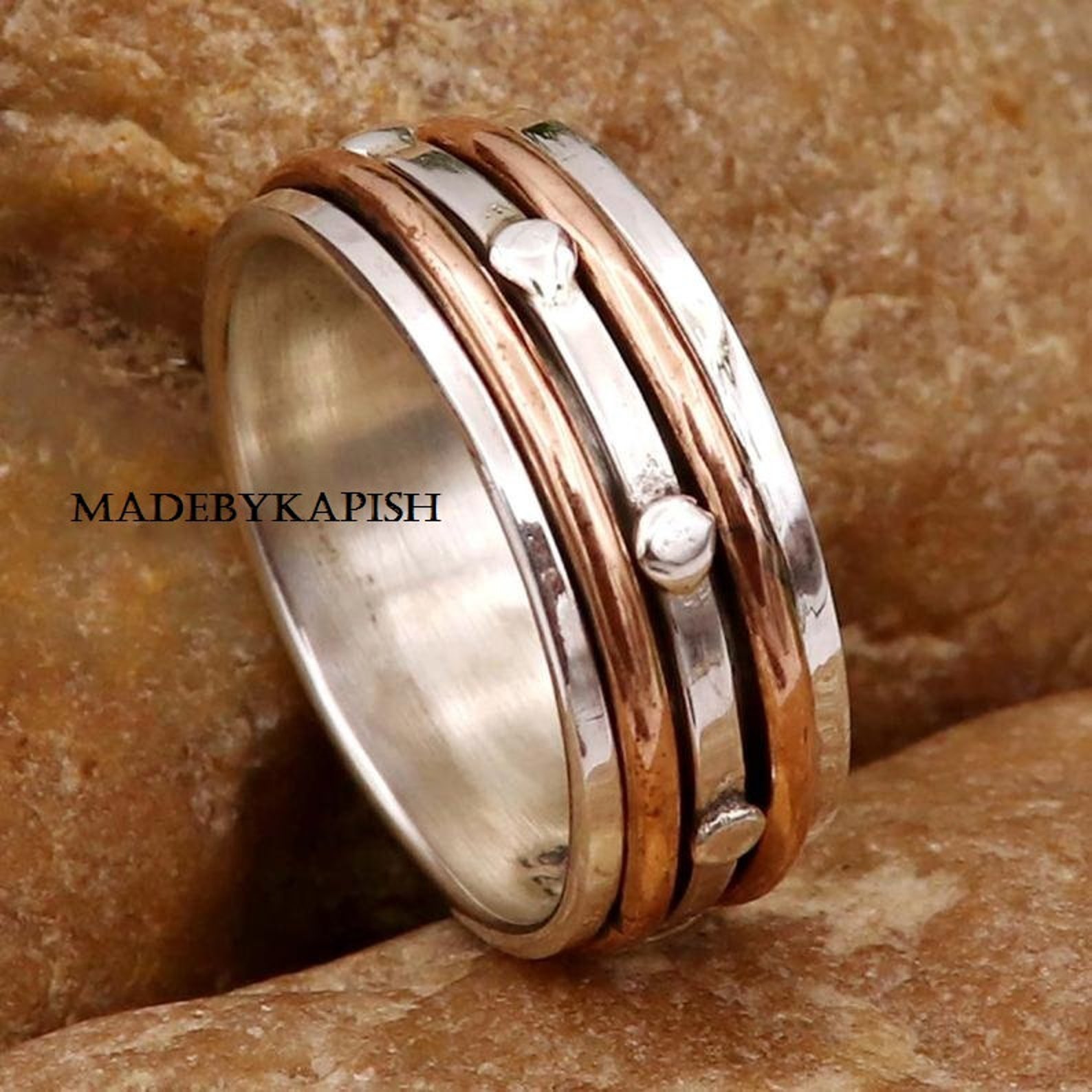Fiddle Spinner Ring Handgemaakte Ring Fidget Ring Boho Etsy Nederland