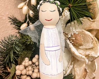 Custom peg doll Christmas ornaments , custom Christmas gift personalized family portrait peg doll ornament,custom gift for her