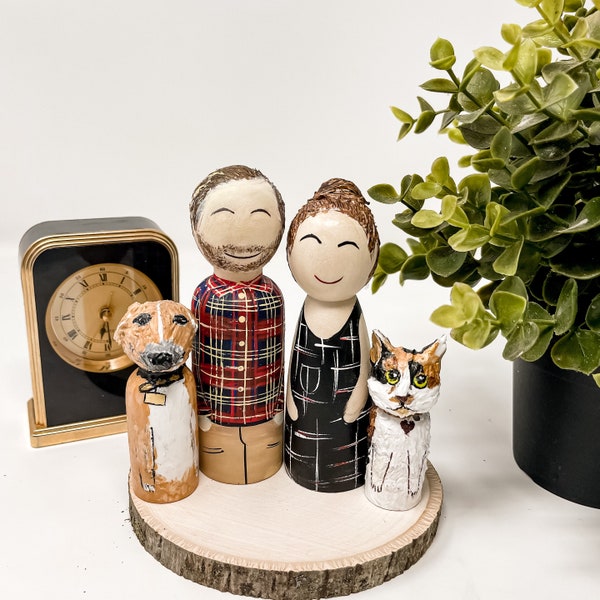 Custom Family peg doll, personalized family portrait peg doll, custom Mother’s day gift, anniversary gift, gift for Her, gift for MOM
