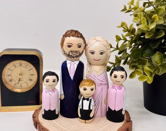 Custom Family Peg Dolls: Personalized Wooden Montessori Toy Keepsake, custom Mother's day gift