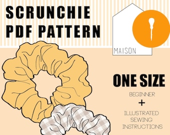 Scrunchie Sewing Pattern | Beginner Friendly| PDF Instant Download | Bilingual FR/EN