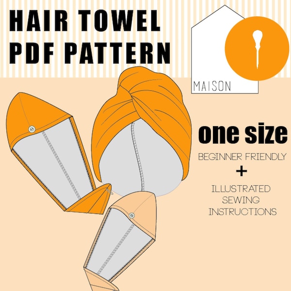 Hair Towel pattern PDF.