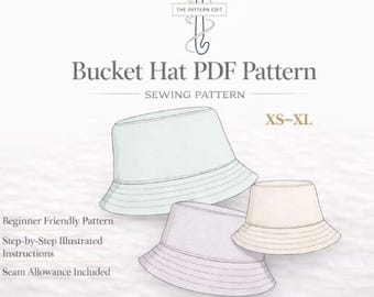 Bucket Hat Sewing Pattern PDF  | Digital Download  | Illustrated Instructions  |  Bilingual