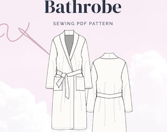 Bathrobe Sewing Pattern PDF | Sizes XS–XXL Robe Pattern | Seam Allowance Included | Bilingual | Instant Download