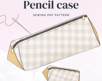 Zipper Pencil Case Sewing Pattern PDF | 3 Sizes Zipper Pouch Tutorial | Bilingual | Beginner Friendly