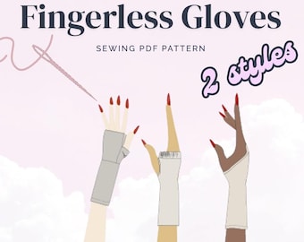 Fingerless Gloves Sewing Pattern PDF | 4 Styles | Adult Sizes | Video Tutorials Included| Beginner Friendly  | Bilingual PDF Download
