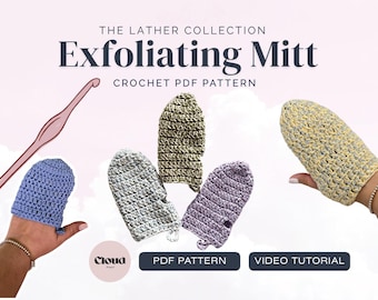 Crochet Exfoliating Shower Mitt Pattern PDF | Textured Cotton Spa Glove | Beginner Friendly Bath Accessory | Instant Download | US Terms