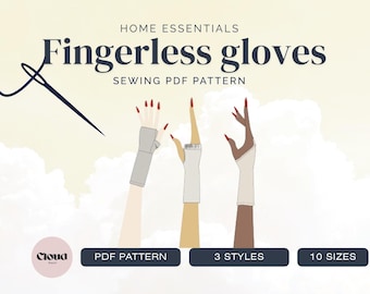 Fingerless Gloves Sewing Pattern PDF | 2 Styles | Adult Sizes | Video Tutorials Included| Beginner Friendly  | Bilingual PDF Download