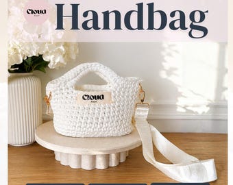 Cloud Bag Crochet Tote Bag | Handmade Crossbody Purse | Lightweight Everyday Bag | Ready to Ship Handmade Bag | T-shirt yarn handbag