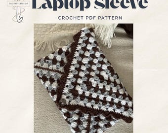 Modern Granny Laptop Sleeve Crochet Pattern PDF | Envelope Style Case | Beginner Friendly Digital Download