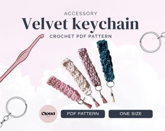 Velvet keychain wristlet Crochet Pattern PDF | Wrist Keychain Pattern | Beginner crochet Easy | DIY key holder