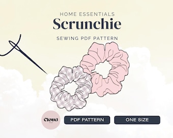 Scrunchie Sewing Pattern PDF | DIY Fabric Hair Scrunchie Tutorial | Beginner Sewing Project | Hair Accessory Pattern | Bilingual Download