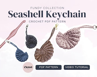 Crochet Seashell Keychain Pattern PDF | Nautilus Bag Charm Tutorial | Coastal Beach Gift | Handmade Ocean Inspired Accessory | US Terms
