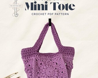 Textured Granny Mini Tote Crochet Pattern | Advanced Beginner | PDF Instant Download | US Terms