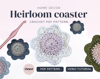 Crochet Flower Coaster Pattern PDF | Beginner Friendly Crochet Coaster | Floral Home Decor | Instant Download | US Terms