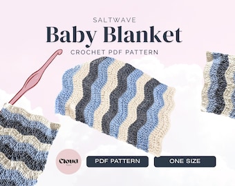 Saltwave Baby Blanket Crochet Pattern | Ripple Baby Blanket PDF | Beginner Crochet Blanket Pattern | Super Bulky Baby Blanket | Easy blanket
