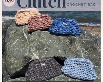 Crochet Clutch Bag | The Acadian Clutch | Handmade Textured Purse | Soft Suede Look Handbag | Lightweight Ready-to-Ship Bag