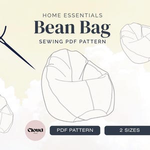 Patrón de costura en PDF para sillón tipo puf de 2 tamaños / Tutorial para principiantes para cojín de suelo / Instrucciones bilingües / Descarga digital / Puf