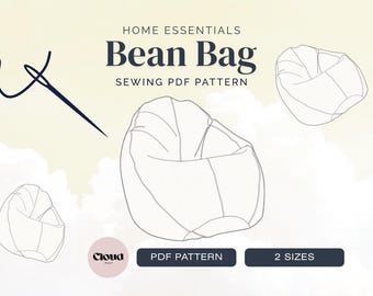 2 Sizes Bean Bag Chair Sewing Pattern PDF | Beginner Floor Cushion Tutorial | Bilingual Instructions | Digital Download | Beanbag