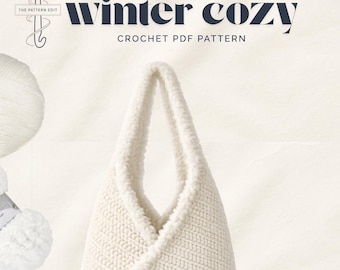 Crochet Folded Tote Bag Pattern | Beginner Friendly, Faux Fur Trim | PDF  | 3 sizes