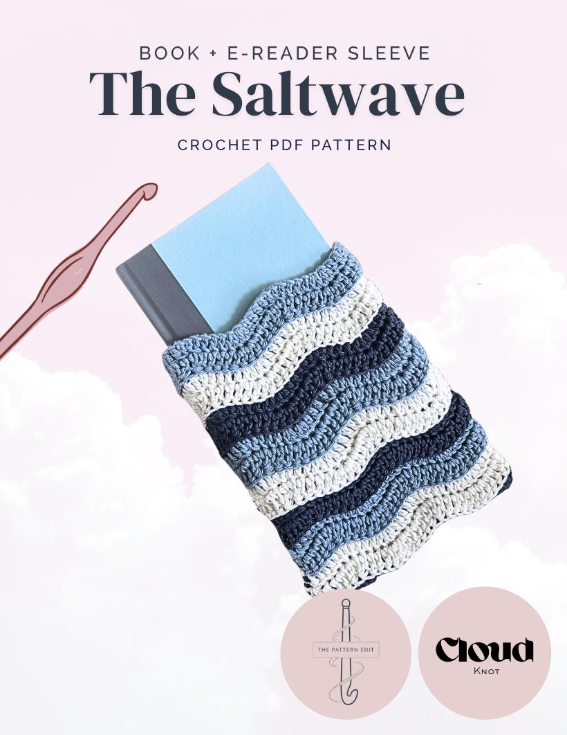 30 Book Sleeve Crochet Patterns for Stylish, Protective Handmade Reading Accessories 10 Saltwave Book Sleeve Crochet Pattern