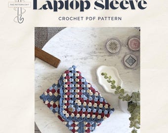 Modern Grandma Laptop Tasche Häkelanleitung PDF | Umschlag Style Case | Anfängerfreundlicher digitaler Download