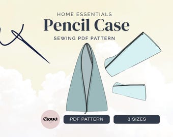 Zipper Pencil Case Sewing Pattern PDF | 3 Sizes Zipper Pouch Pattern | Beginner Friendly | Bilingual Instant Download | Back to school DIY
