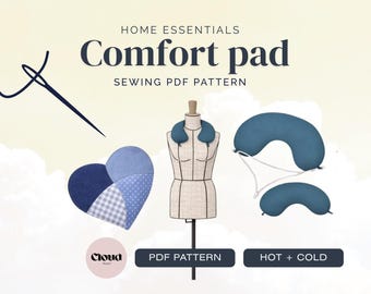 2 styles Comfort Pad Sewing Pattern PDF | Hot & Cold Neck Cushion Pattern | Beginner Friendly Heating Pad | Bilingual | therapy pillow Heart