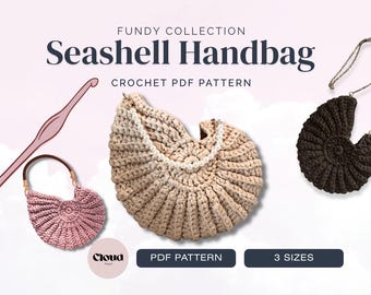 Crochet Fundy Seashell Tote Bag Pattern PDF | Intermediate Crochet Bag | Coastal Shell Ammonite Bag Tutorial | Instant Download | US Terms