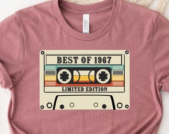 1967 Birthday Cassette Tape Shirt: Retro Music Tee