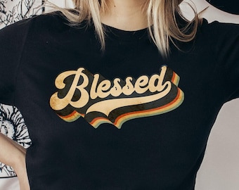 Retro Blessed Shirt, Mothers Day Shirt, Blessed Tshirt, Blessed Tee shirts, Womens Christian Shirts, Blessed Mom Shirt, Blessed Mama Gift