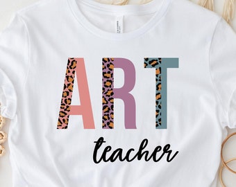 Art Teacher Shirt, Leopard Art Teacher Tshirt, Cheetah Print Art Teacher Tee Shirt, Art Teacher Gift, Artist Teacher Shirt