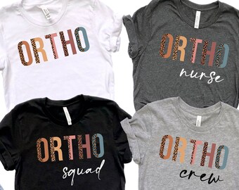 Leopard Print Ortho Squad T-Shirt, Personalized Ortho Gift, nurse week shirt,nurse week