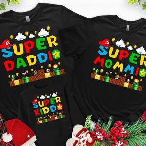 Matching Super Daddio Kiddo Shirt,  Super Daddio Shirt, Super Mommio Shirt, Super Kiddio Shirt, Father's Day Gift, Funny Gamer Dad Shirt