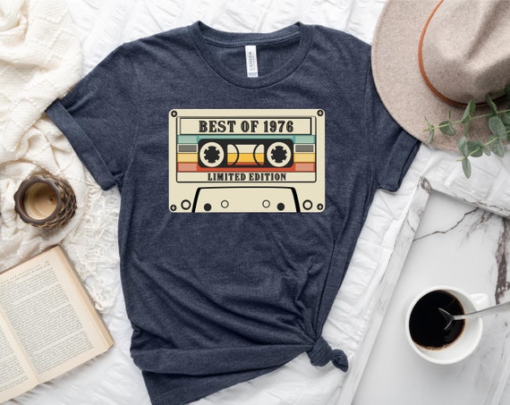 Vintage 1976 Birthday Tee: Retro Cassette Shirt